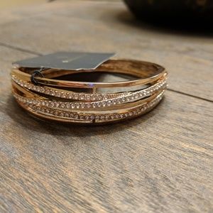 Rose gold and rhinestone bracelet